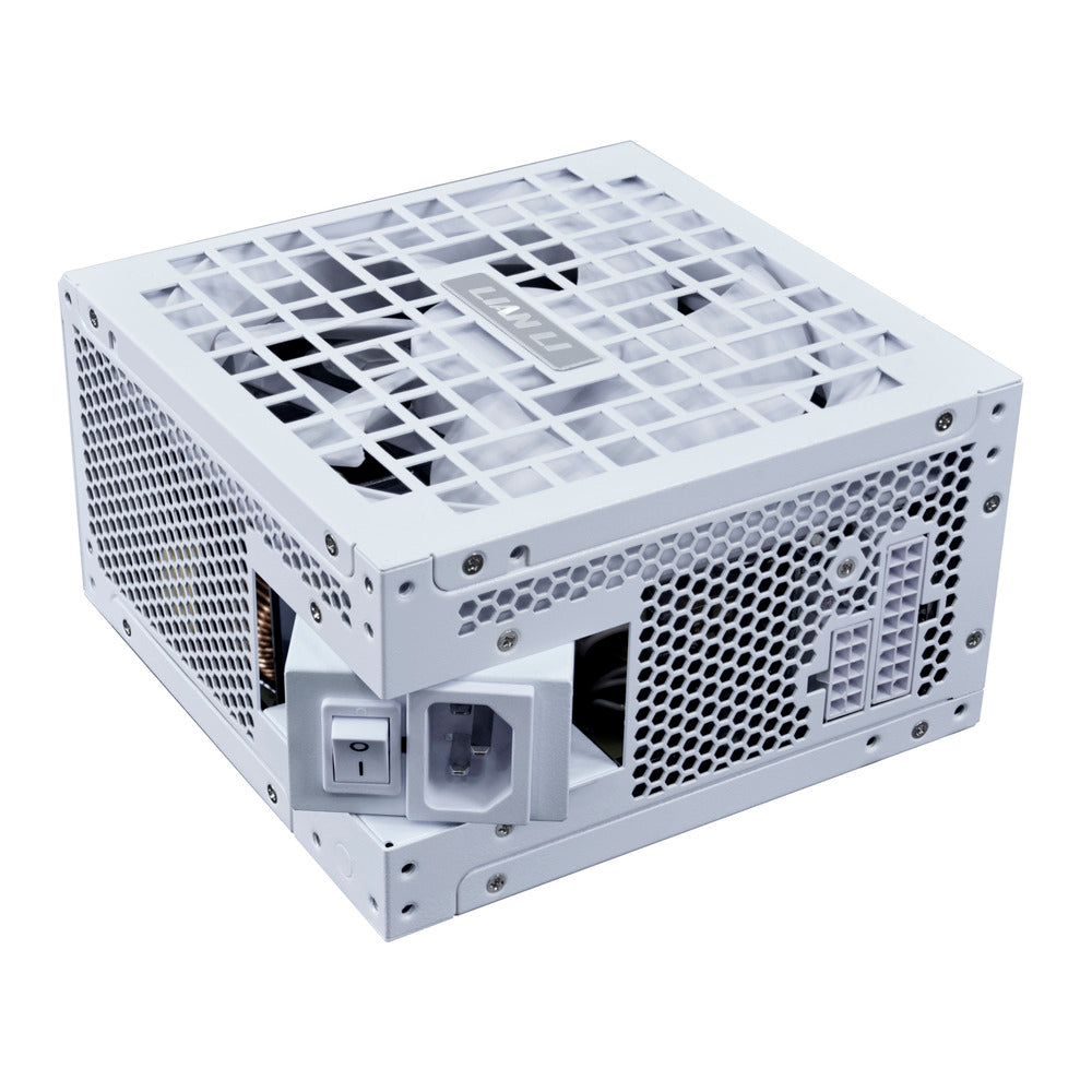 GUNMANSA Lian Li RS 1000W Rotational Shift Fully Modular ATX Power Supply (W/USB Fan Hub) 90° AC Inlet, Cybenetics Platinum, 80+ Gold, ATX 3.1, PCIe 5.1, 12V-2x6 Cable, White (RS1000G.WH)