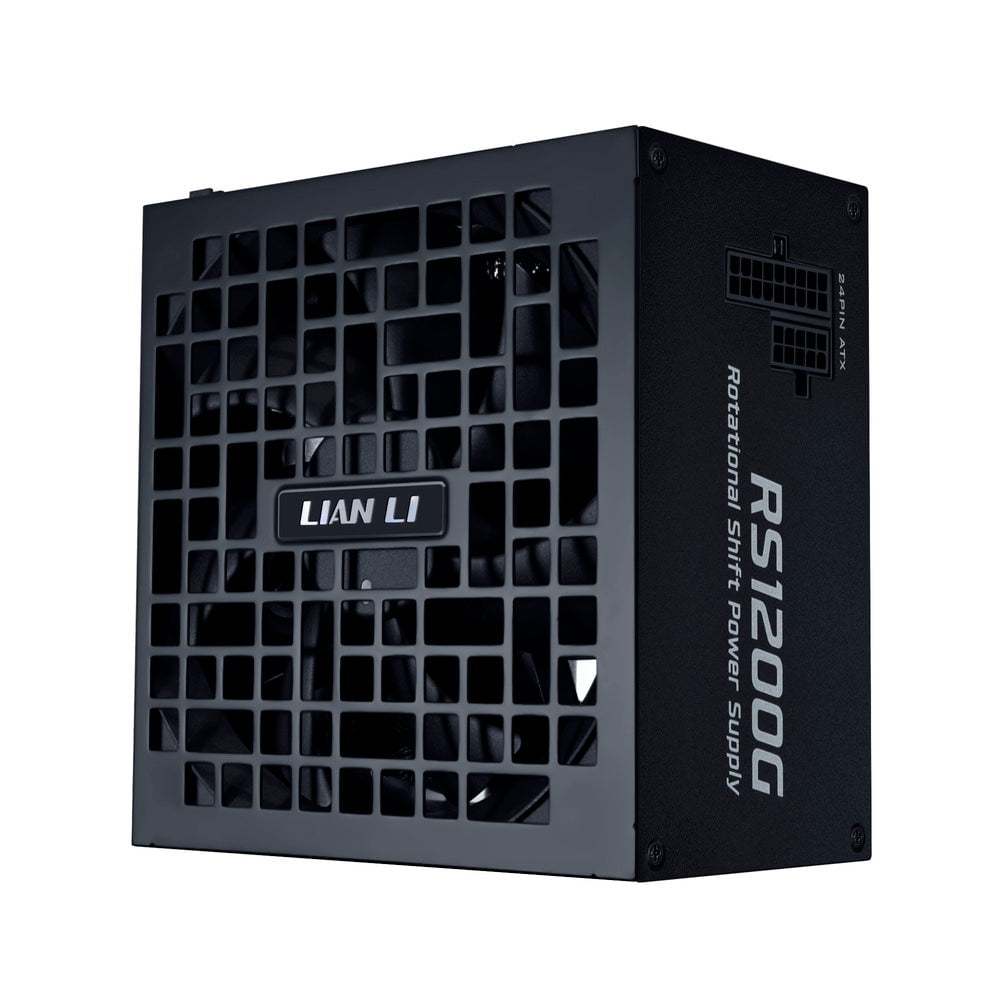 GUNMANSA Lian Li RS 1200W Rotational Shift Fully Modular ATX Power Supply (W/USB Fan Hub) 90° AC Inlet, Cybenetics Platinum, 80+ Gold, ATX 3.1, PCIe 5.1, 12V-2x6 Cable, Black (RS1200G.BH)