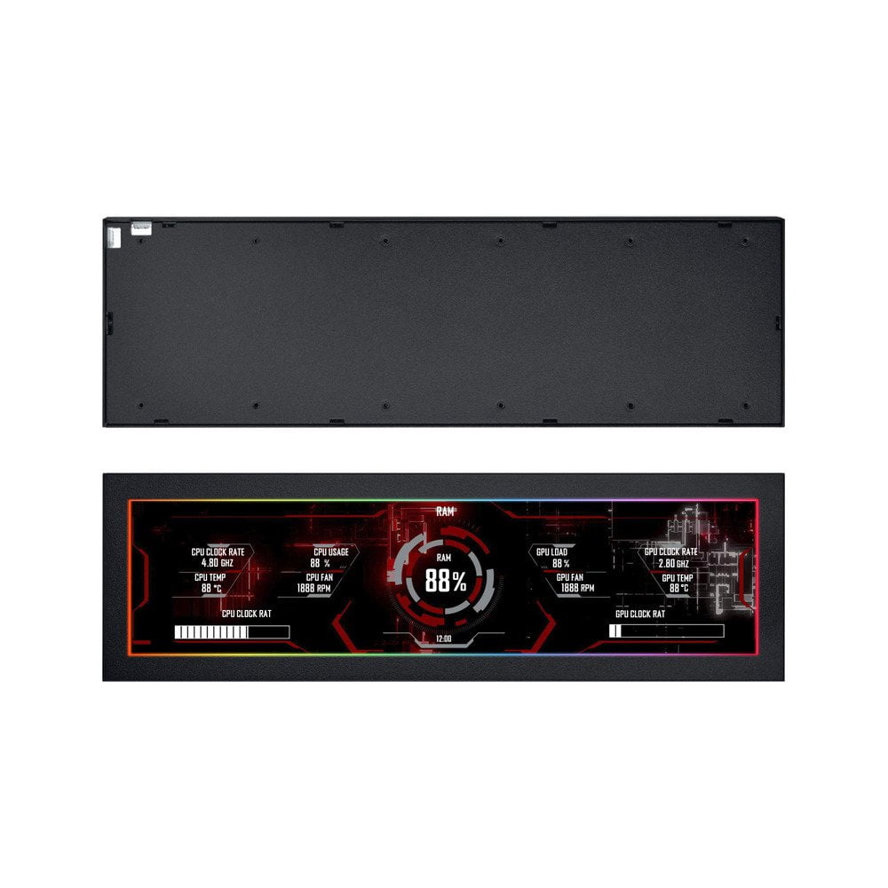 GUNMANSA Lian Li SM088X 8.8" Universal Screen for PC - Dynamic Screen Control - Adjustable Mounting for Any Computer Setup - Customizable ARGB Frame - PC Temperature Display Panel - Mini Monitor (US88v1 Black)