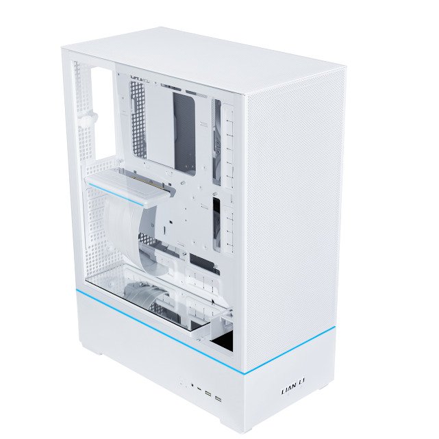 GUNMANSA Lian Li SUP01W.US SUP 01-45L Stand-Up platform case-Independent chamber direct cooling design-510mm PCIe 4.0 riser cable-Pre-installed 3x 120mm fans-Dual ARGB strips-Supports 360mm/280mm AIO (White)