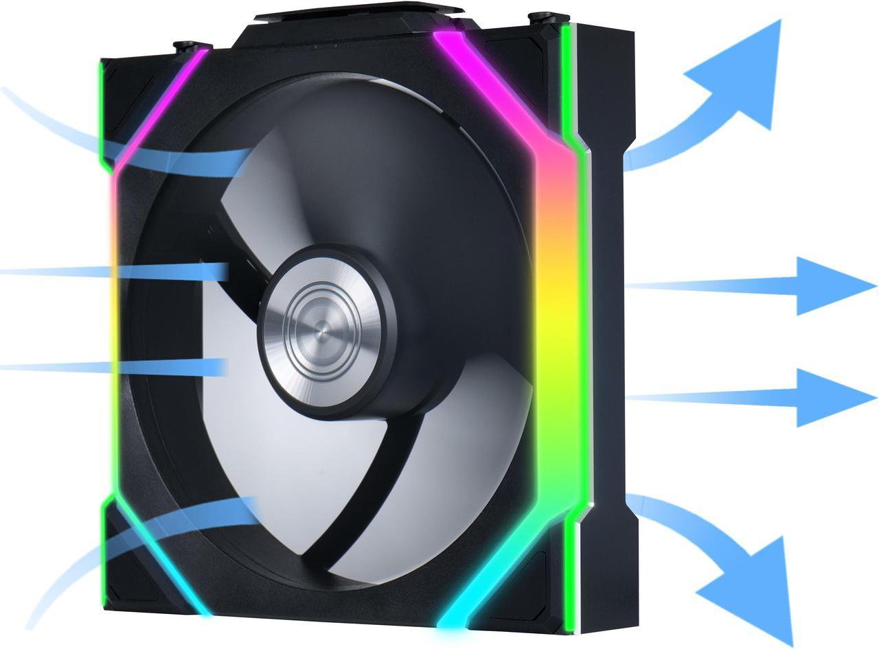 GUNMANSA Lian Li UNI Fan SL-Wireless 120 - Single Pack, Performance-Oriented Fan ARGB Fan WITHOUT Wireless Connector, Daisy-Chain Design, Customizable Lighting Effects, Low-Noise - Black (12SL1W1B)