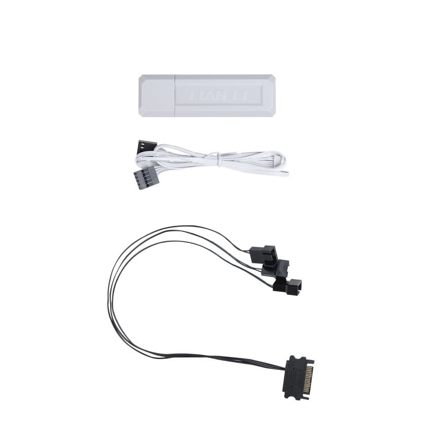 GUNMANSA Lian Li UNI Fan SL Wireless & Strimer RF-T-W.01 Wireless Controller with PWM SATA Cable - White