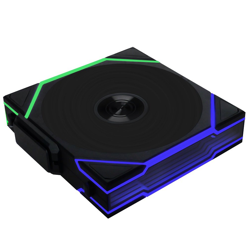 GUNMANSA Lian Li UNI Fan TL 120 Wireless - Reverse Blade - Controller Not Included - Seamless Wireless Control Fan w/ LCP Fan Blade - Daisy-Chained Style - Customizable RGB LEDs - Single Pack - Black (12RTL1W1B)