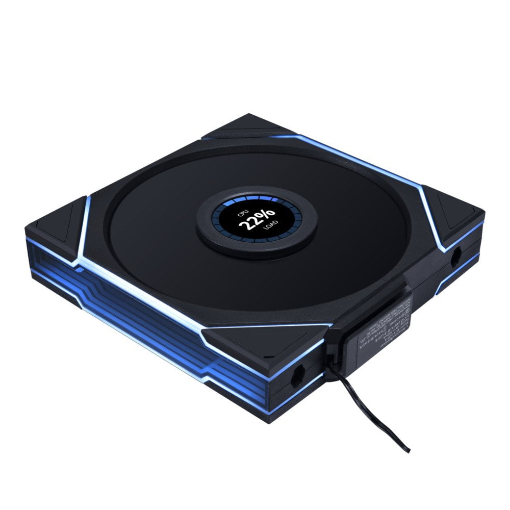 GUNMANSA Lian Li UNI Fan TL - LCD Wireless 140 - Single Pack (Reverse Blade) - 2.4 GHz Wireless Signal Control - Infinity Mirror Design - LCD Display - Controller NOT Included & Required - Black (14RTLLCD1W1B)