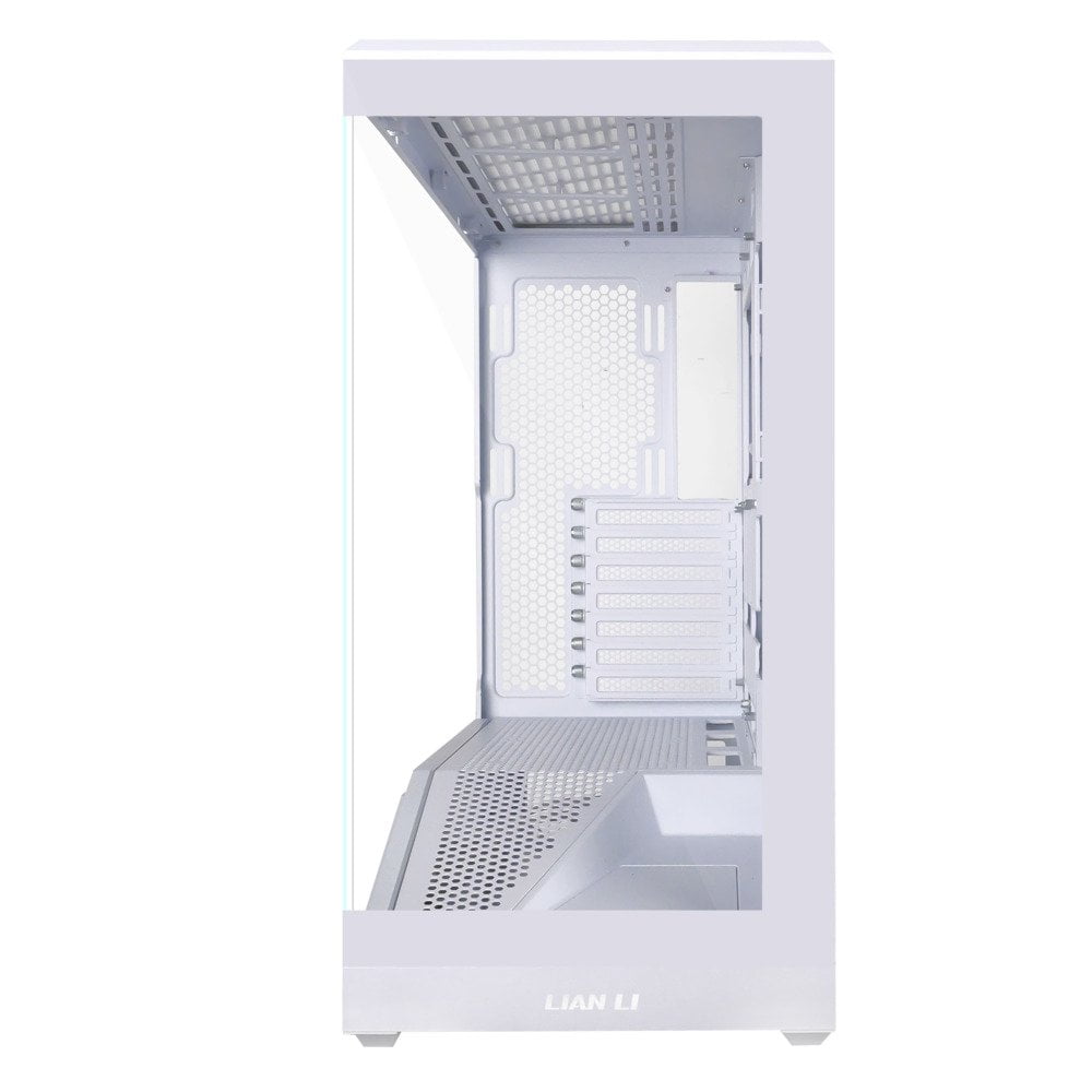 GUNMANSA Lian Li V100 ATX Mid-Tower PC Case Pre-Installed LED Strip, Platform Design with Tempered Glass, Cable Management, 360mm Radiator Support - White (V100W)