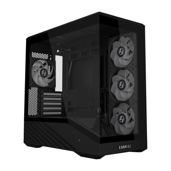 GUNMANSA Lian Li VECTOR V100 MINI Micro Form Factor Compact PC Case, Pre-install 4 x 120mm ARGB PWM Fans, Panoramic Tempered Glass, Support Backet-Connect Micro-ATX, 415mm GPU, 360mm Radiator - Black(V100RMIX)