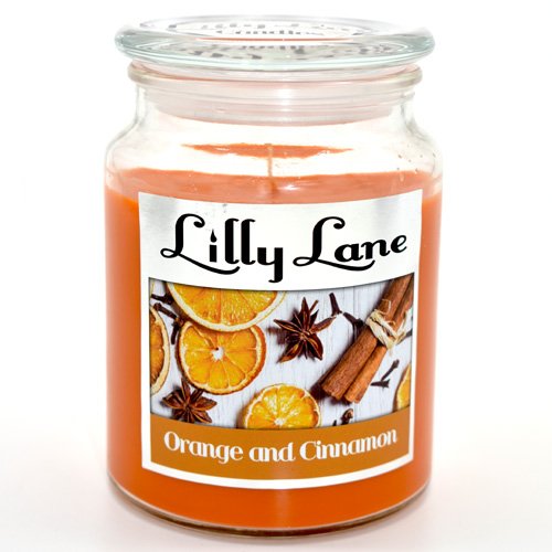 GUNMANSA Lilly Lane Orange and Cinnamon Scented Candle Large Lidded