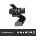GUNMANSA LOGI C920s 960-001252 Webcam  HD Pro USB Full HD 10MP Carl Zeis Lens 20 step autofocus  Microphone with noise reduction USB-A