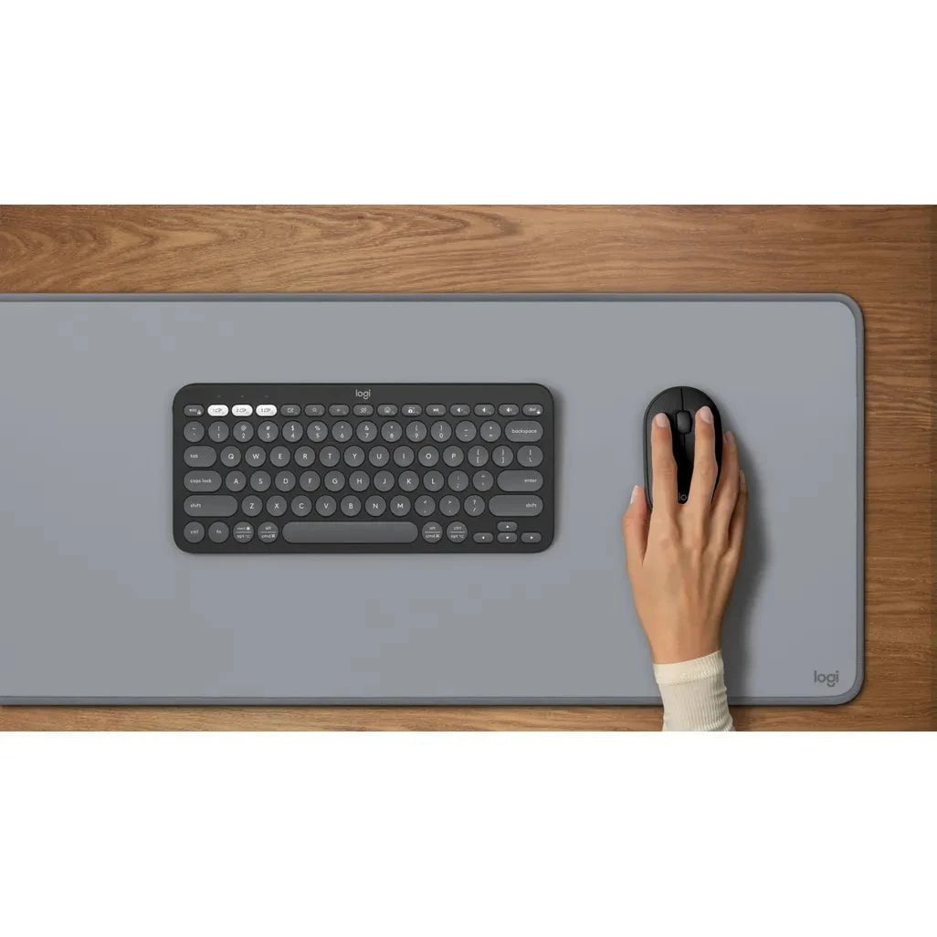 GUNMANSA Logitech 910-007015, Ambidextrous, Optical, RF Wireless + Bluetooth, 4000 DPI, Graphite