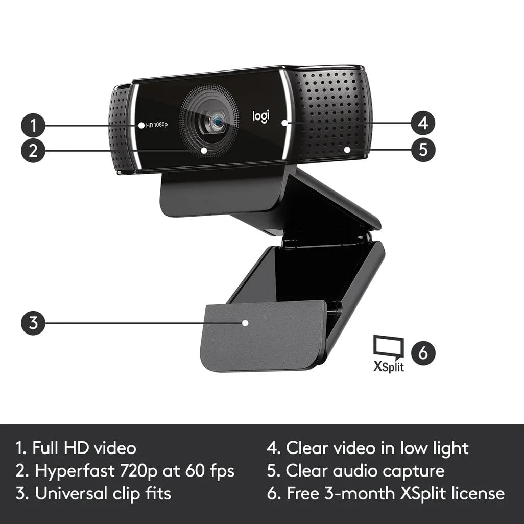 GUNMANSA Logitech C922 PRO HD STREAM WEBCAM, 1920 x 1080 pixels