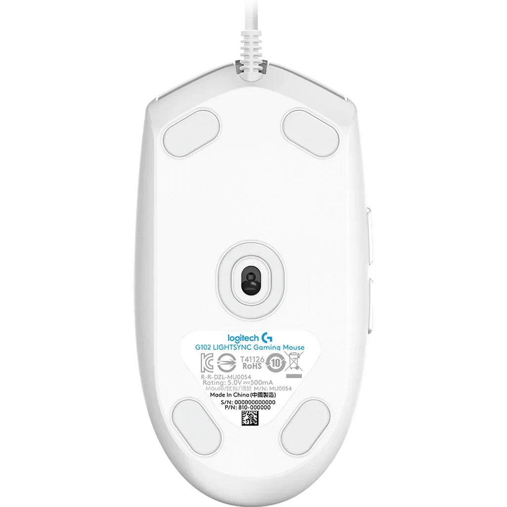 GUNMANSA Logitech G G203 LIGHTSYNC Gaming Mouse, USB Type-A, 8000 DPI, 1 ms, White