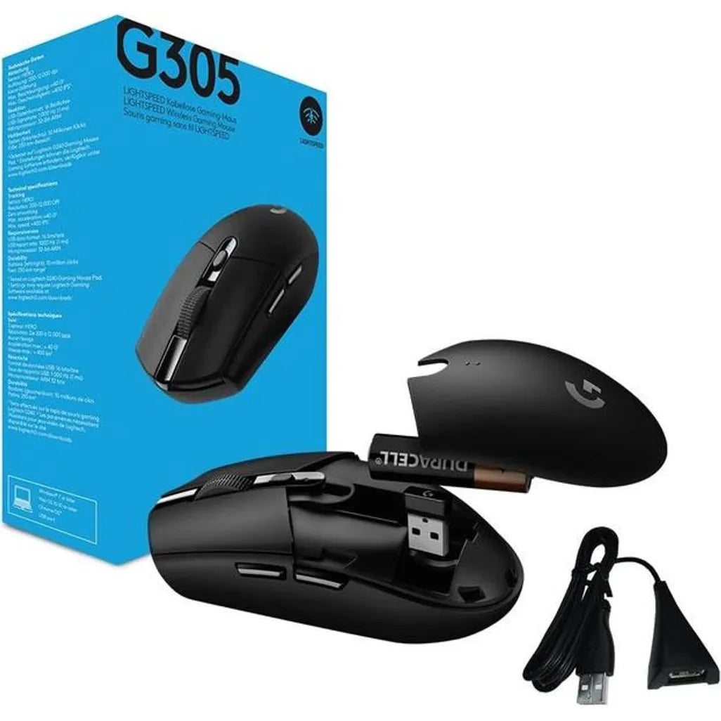 GUNMANSA Logitech® G305 LIGHTSPEED Wireless Gaming Mouse - BLACK - 2.4GHZ/BT - N/A - EWR2 - G305