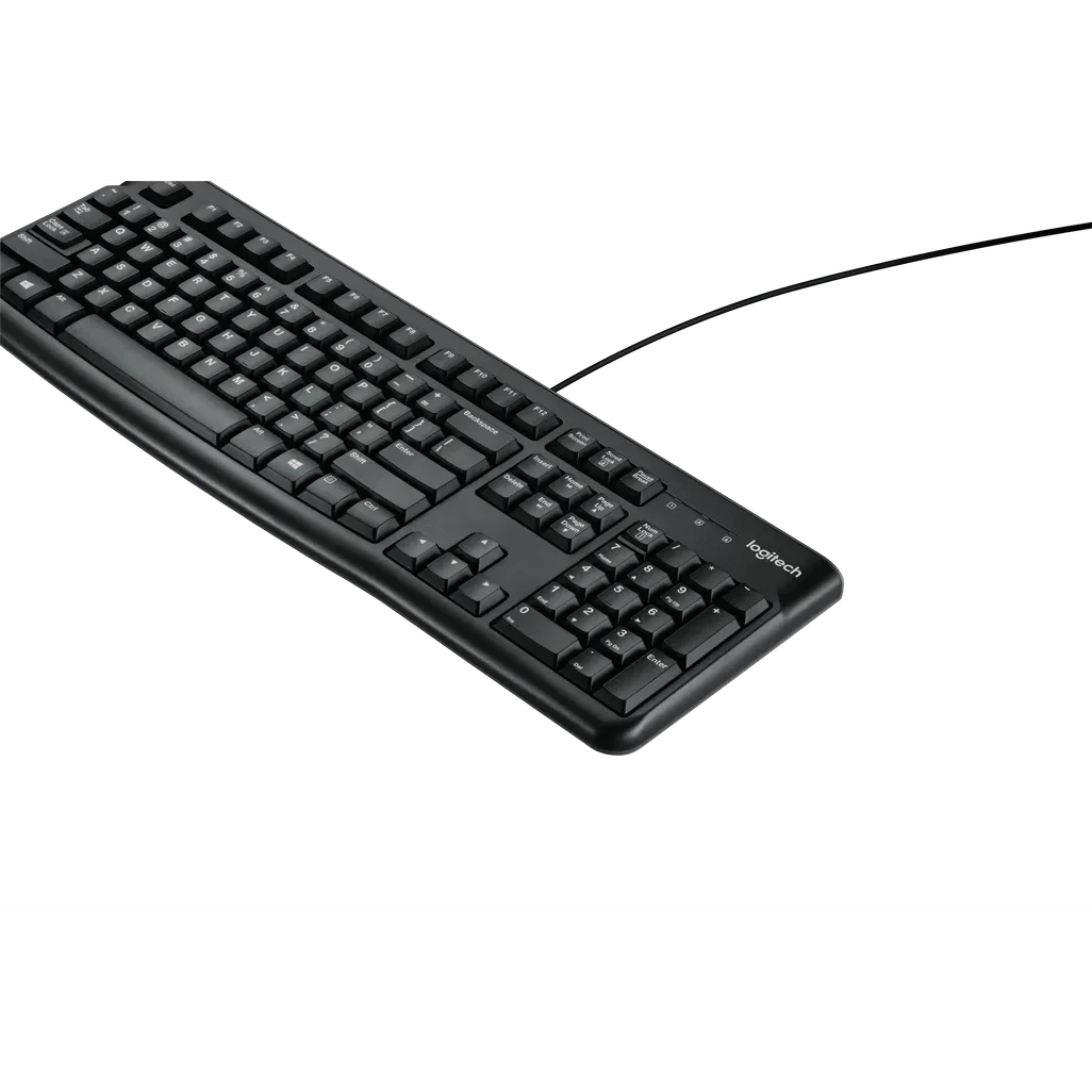 GUNMANSA Logitech K120 Corded Keyboard, Full-size (100%), Wired, USB, QWERTY, Black