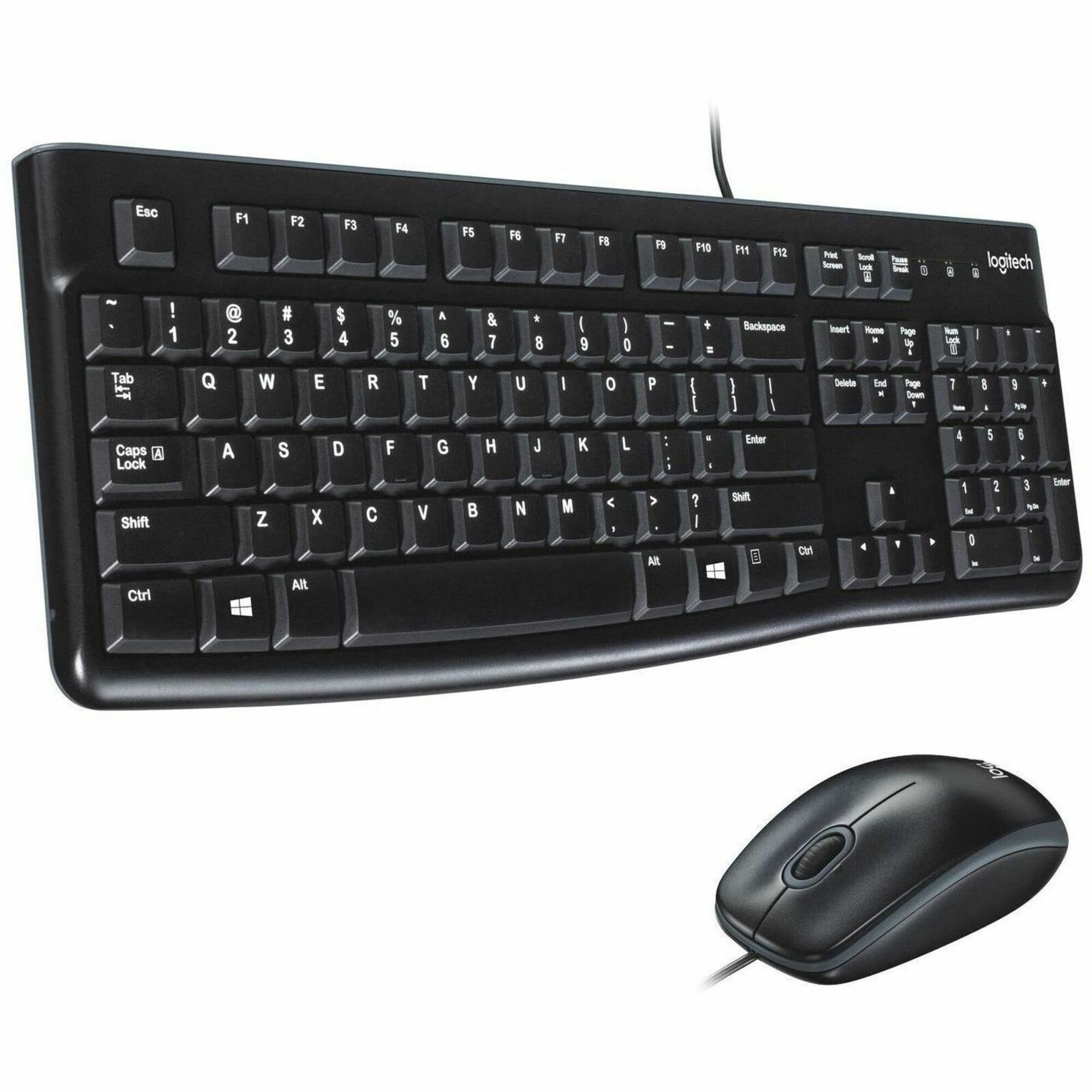 GUNMANSA Logitech MK120 Wired Keyboard and Mouse Combo for Windows, Optical Wired Mouse, Full-Size Keyboard, USB Plug-and-Play