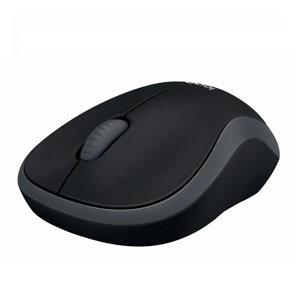 GUNMANSA Logitech Wireless Mouse M185 (Black & Swift Grey) Nano USB receiver 3 buttons optical tracking with wheel 10m range 12-month bat