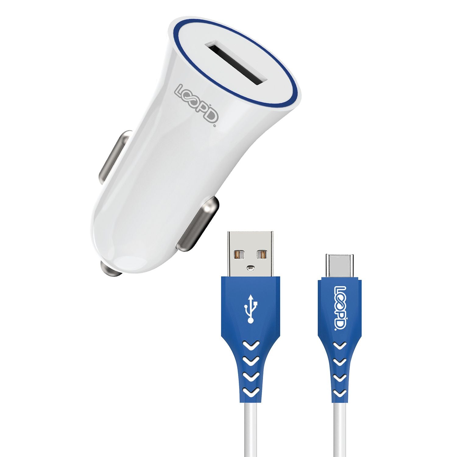 GUNMANSA LOOP'D USB Port Car Charger With Type-C Cable - 10.5W