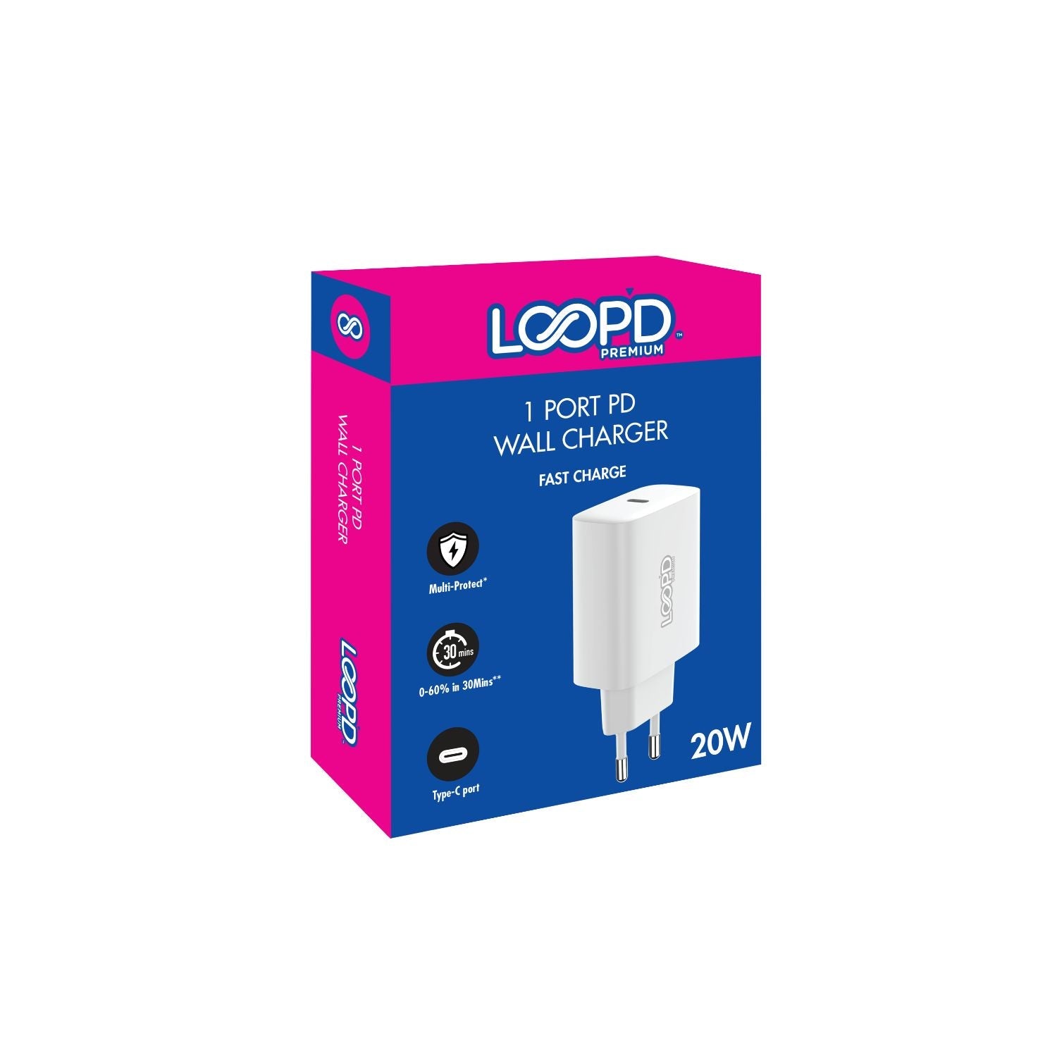 GUNMANSA LOOPD 1 Port PD Home Charger 20W - White