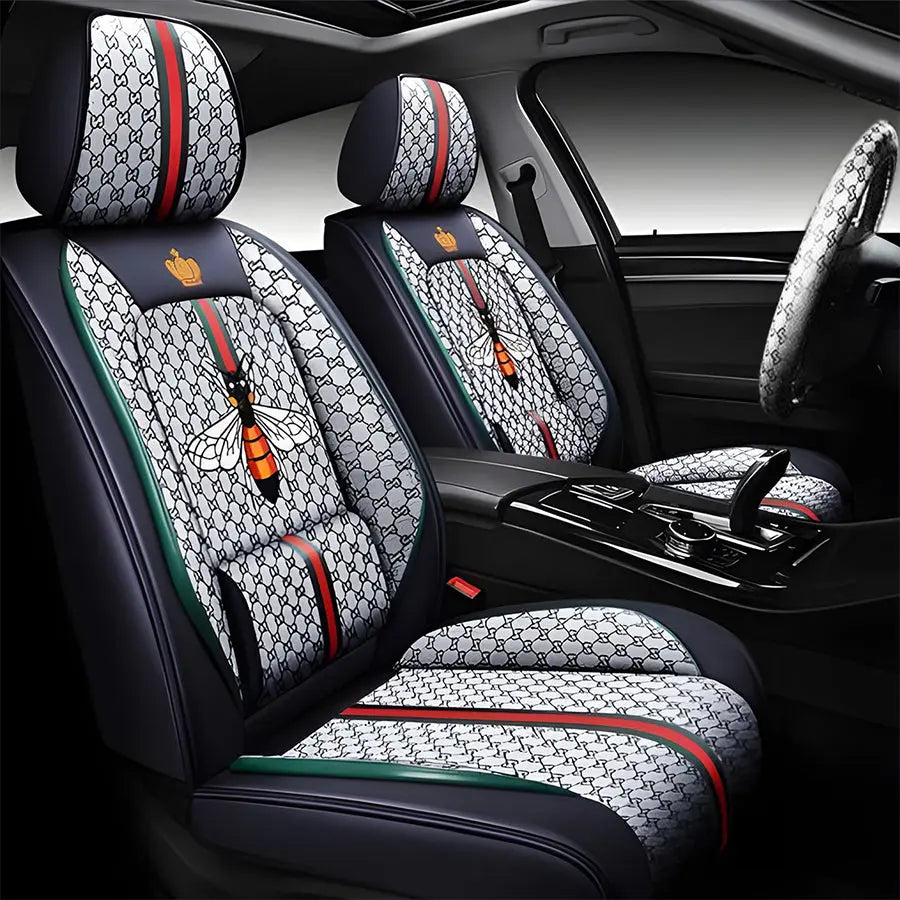 GUNMANSA Luxury Italian Inspired Car Seat Covers With Steering Wheel Cover (12-Piece)