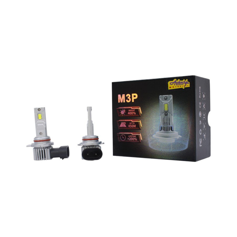 GUNMANSA M3P 9012 LED Headlight Bulb – 6000K, 400% Brighter, IP67, Cooling Fan System