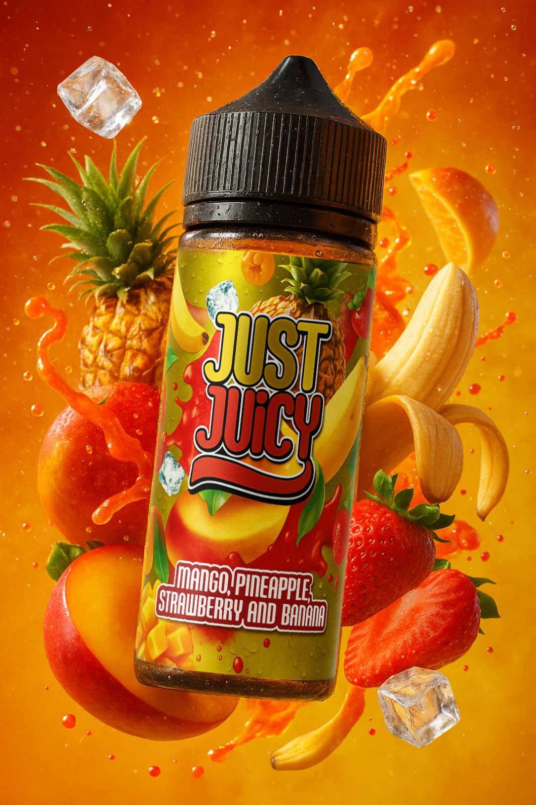 GUNMANSA Mango Strawberry Pineapple & Banana 30 Ml Flavorshot 
                                                                                                    30 Ml Just Juicy Eliquid