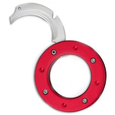 GUNMANSA Mantis MU6 Red Cyclops Folding Neck Knife (1.25" Satin)