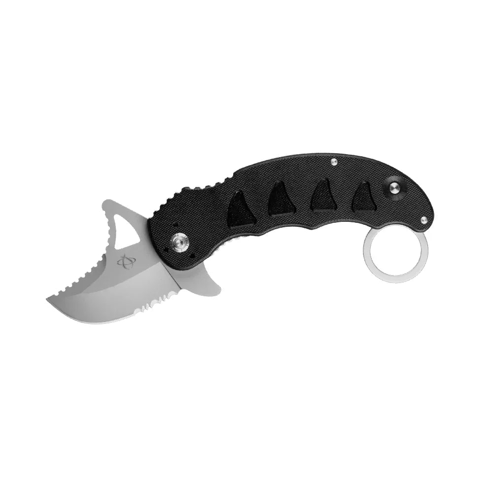 GUNMANSA Mantis Snaggletooth 1 Folding Karambit 2, Black G10 Handles - MKF-813