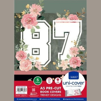 GUNMANSA Marlin A4 87 Floral PreCut 5 Pack Book Cover