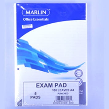 GUNMANSA Marlin A4 Exam Pad Punched 100 page 5 pack