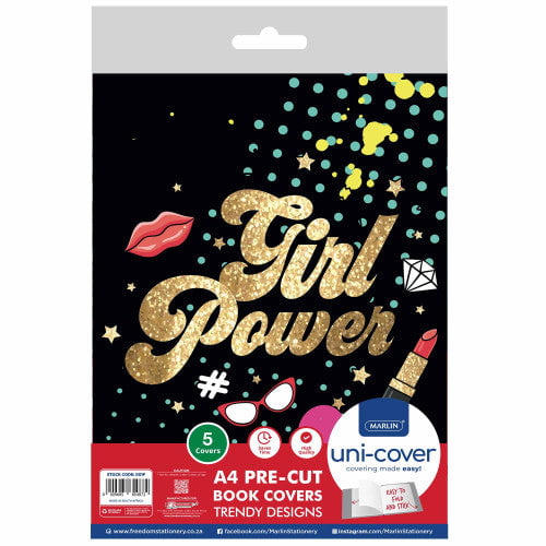 GUNMANSA Marlin A4 PreCut Book Cover Girl Power 5pack