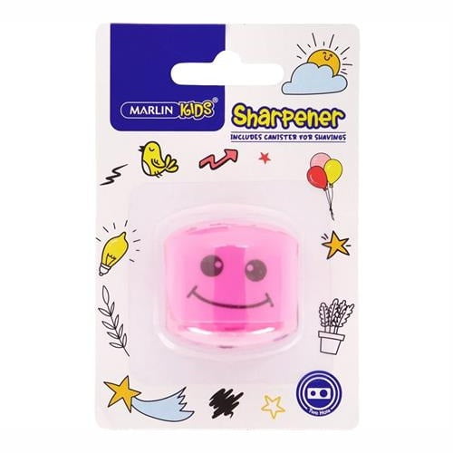 GUNMANSA Marlin Kids 2 Hole Sharpener With Container Pink