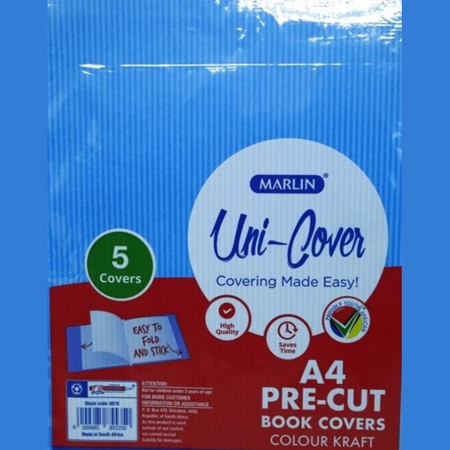 GUNMANSA Marlin Kids A4 Precut Book Cover Blue 5 Pack