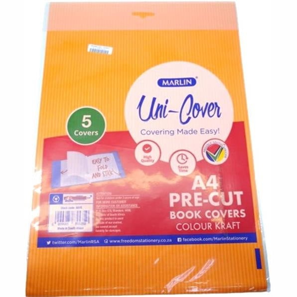 GUNMANSA Marlin Kids A4 Precut Book Cover Orange 5 Pack