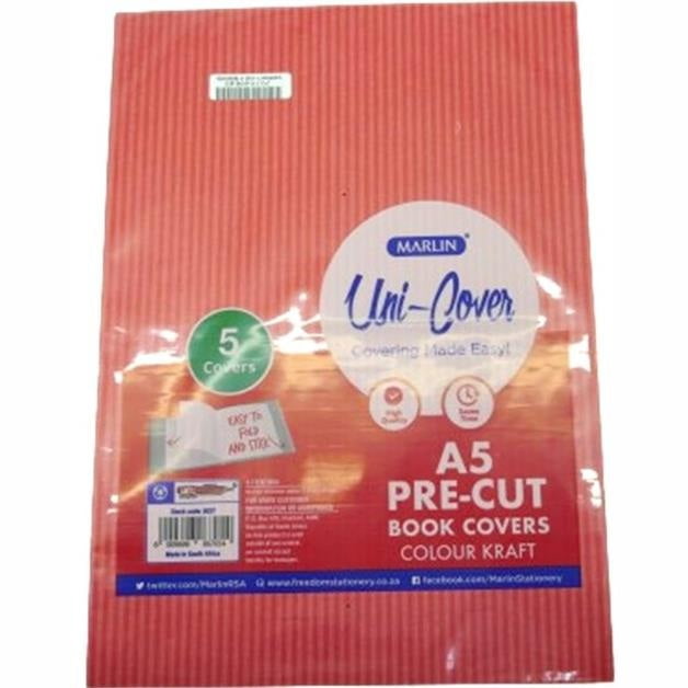 GUNMANSA Marlin Kids A5 Precut Book Cover Red 5 Pack