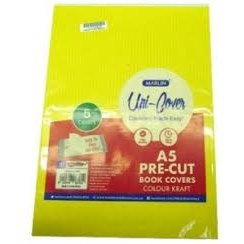 GUNMANSA Marlin Kids A5 Precut Book Cover Yellow5 Pack