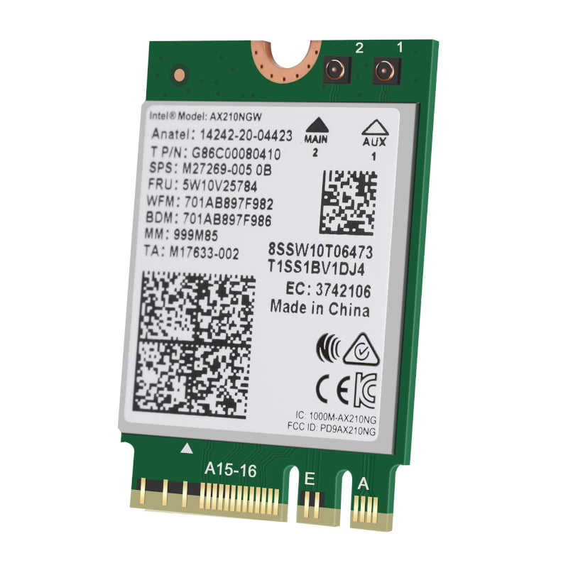 GUNMANSA MECER WI-FI 6E PCIe  Intel AX210NGW 2x2 2 4/5/6Ghz (160Mhz) With BT 5.3/ With Low profile bracket.