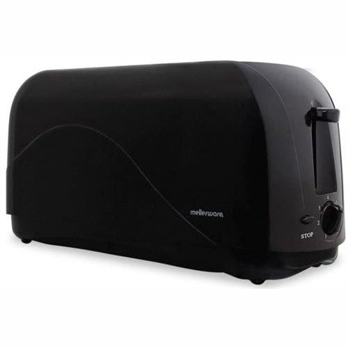 GUNMANSA Mellerware 4 Slice Plastic Black Toaster 1300W Hot Slice