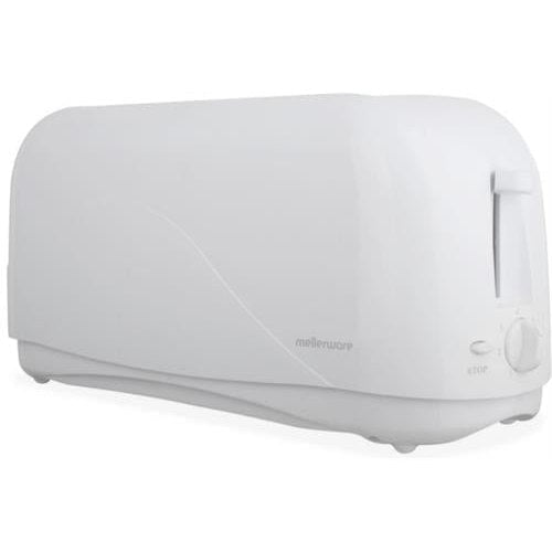 GUNMANSA Mellerware 4 Slice Plastic White Toaster 1300W Hot Slice
