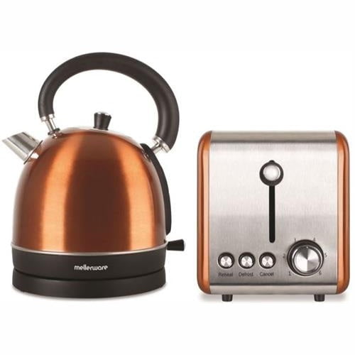 GUNMANSA Mellerware Stainless Steel Copper Toaster And Kettle Combo Set