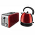 GUNMANSA Mellerware Stainless Steel Red Toaster and Kettle Combo Set