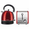 GUNMANSA Mellerware Stainless Steel Red Toaster and Kettle Combo Set