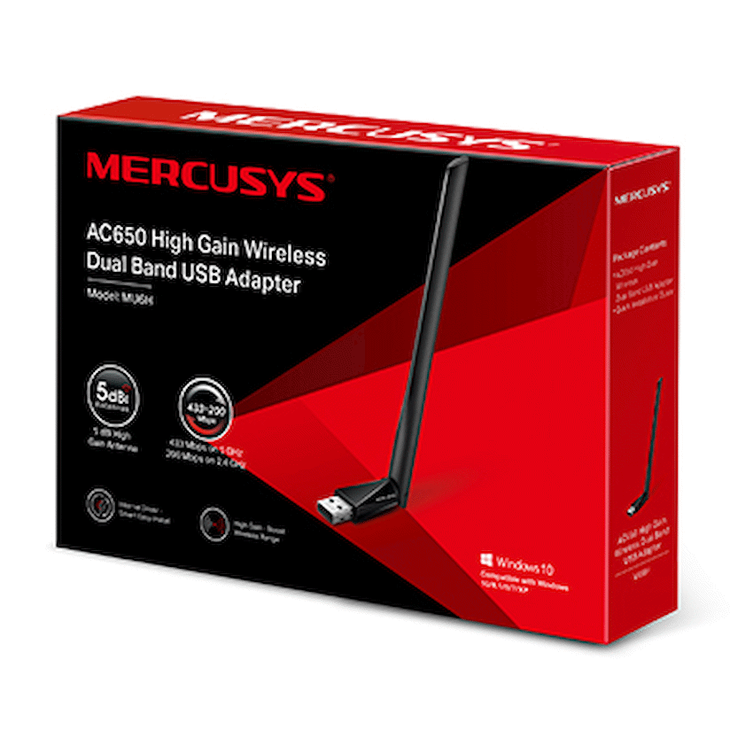 GUNMANSA Mercusys AC650 High Gain Wireless Dual Band USB Adapter