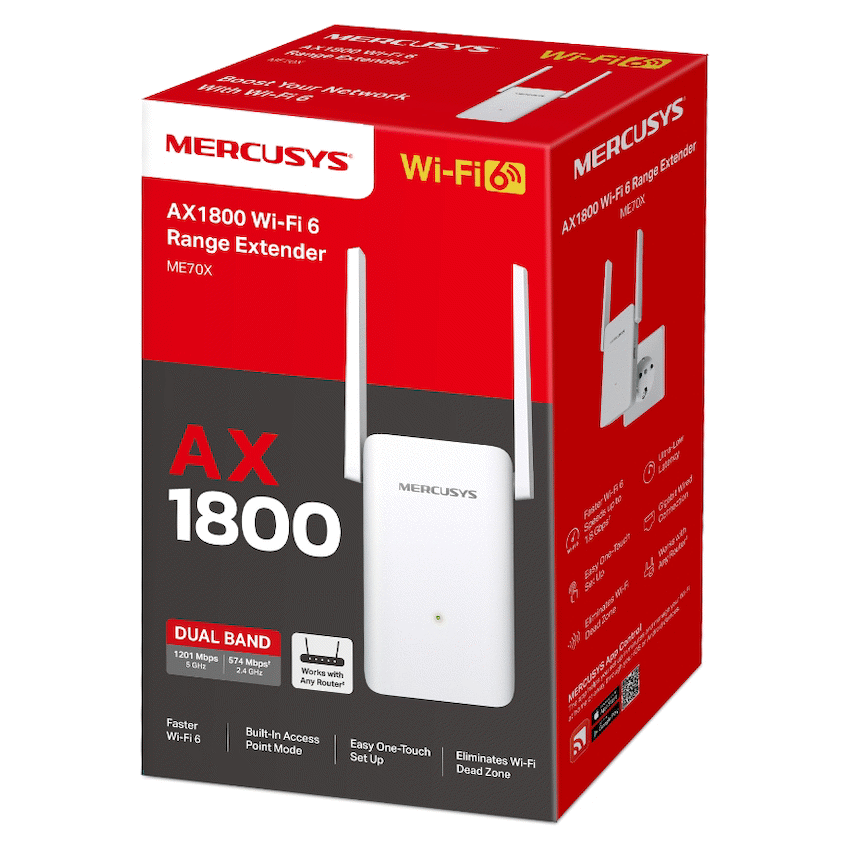 GUNMANSA Mercusys ME70X AX1800 Wi-Fi 6 Range Extender