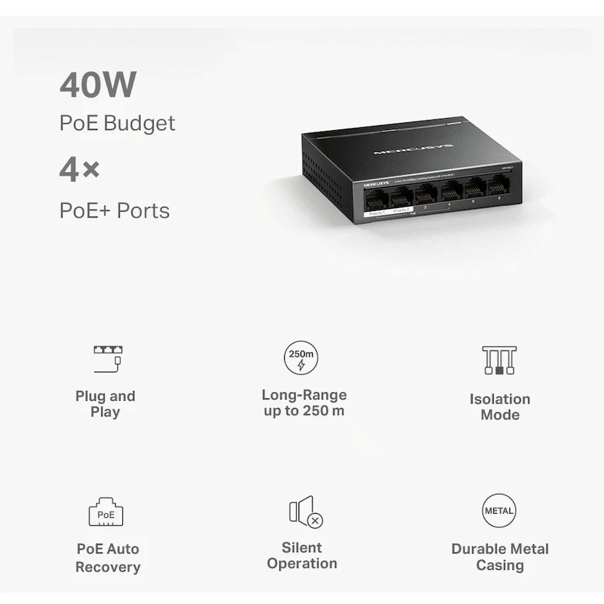 GUNMANSA Mercusys MS106LP 6-Port Desktop Switch