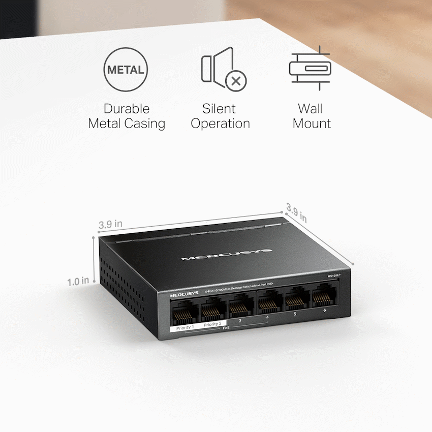 GUNMANSA Mercusys MS106LP 6-Port Desktop Switch