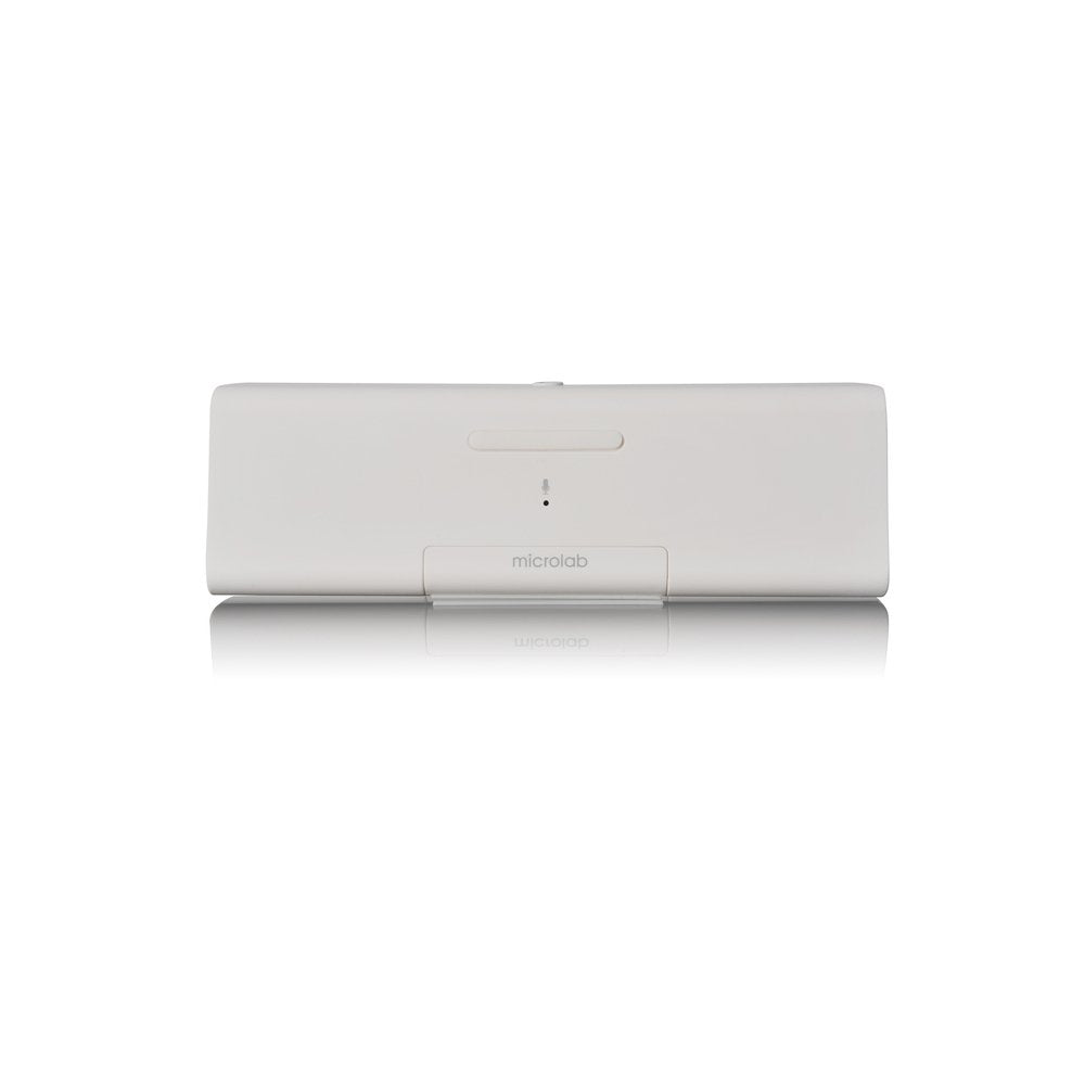 GUNMANSA Microlab MD212 Wireless Bluetooth Portable Stereo Speaker w/ Microphone & Rechargeable Battery & Retractable Tray (White)