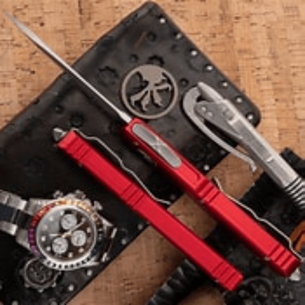 GUNMANSA Microtech 123-10APRD Ultratech T/E - Red Handle - Apocalyptic Blade