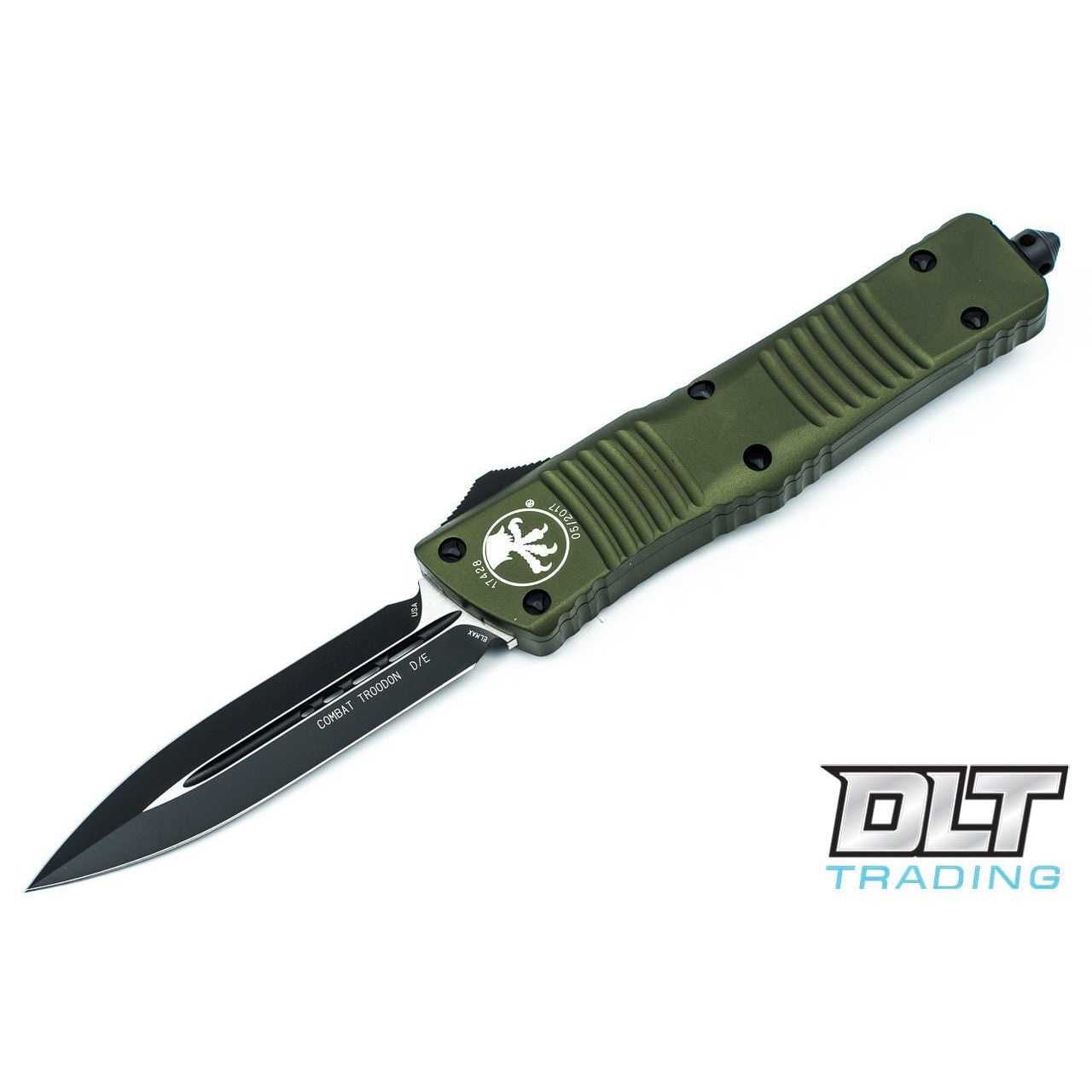 GUNMANSA Microtech 142-1OD Combat Troodon D/E - OD Green Handle - Black Blade