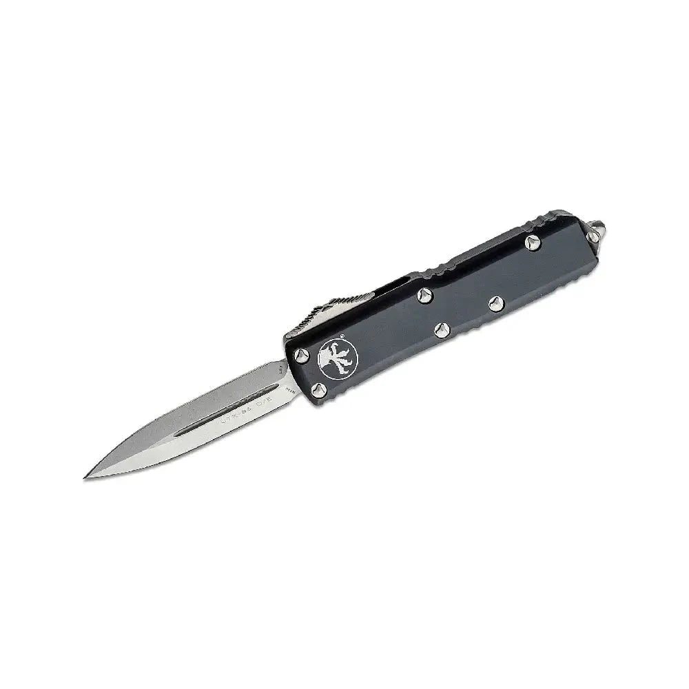 GUNMANSA Microtech 232-10 UTX-85 AUTO OTF Knife – Stonewashed Double Edge Blade