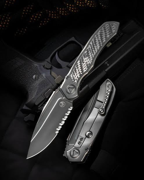 GUNMANSA Microtech Anax Manual Folding Knife – 190C-2DLCTCFITI