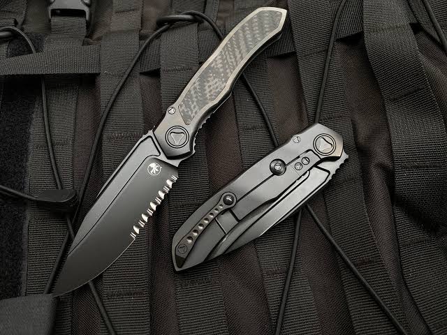 GUNMANSA Microtech Anax Manual Folding Knife – 190C-2DLCTCFITI